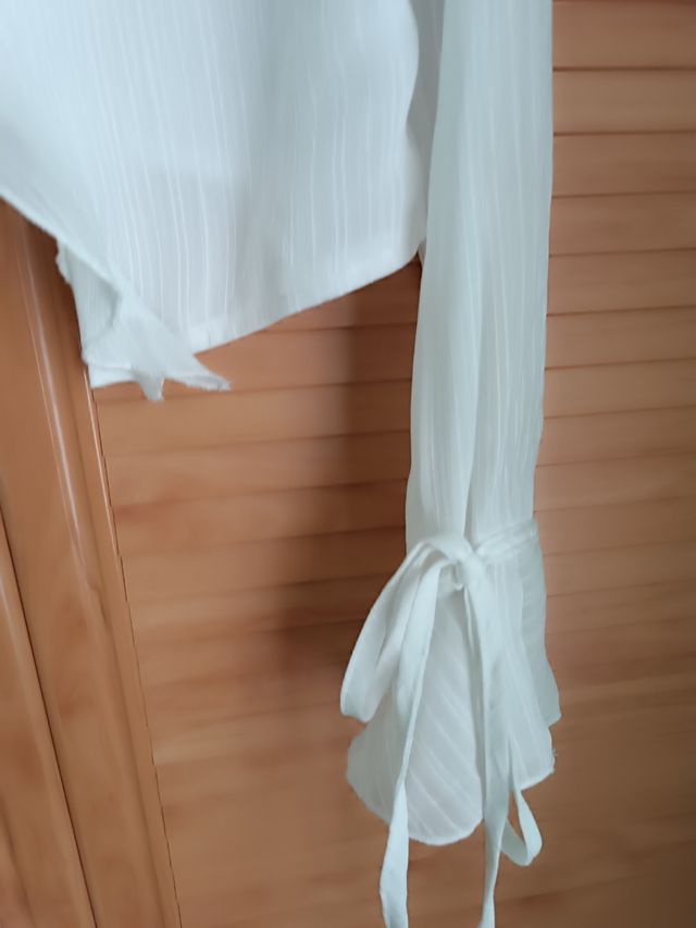 Blusa blanca gasa - talla S