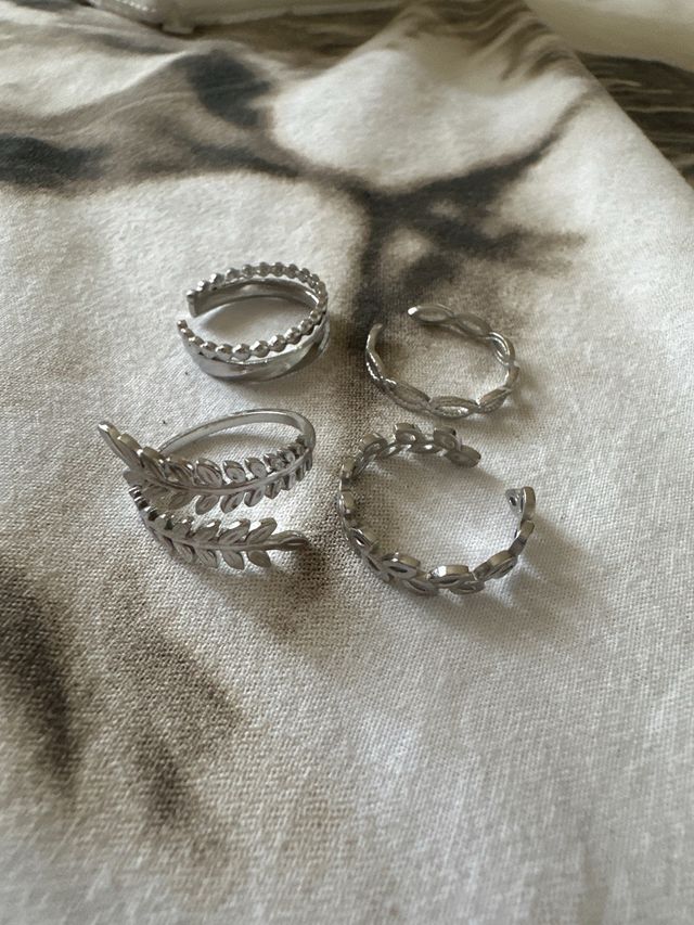 Set 4 Anelli Argento - Regolabili