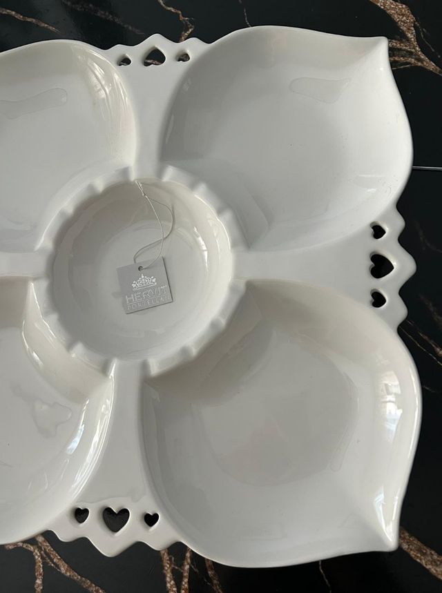 Antipastiera porcellana bianca