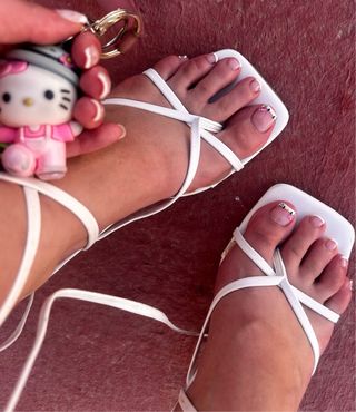 Sandalias tacón blancas mujer