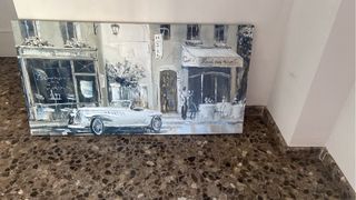 Cuadro Paisaje Urbano Blanco y Gris