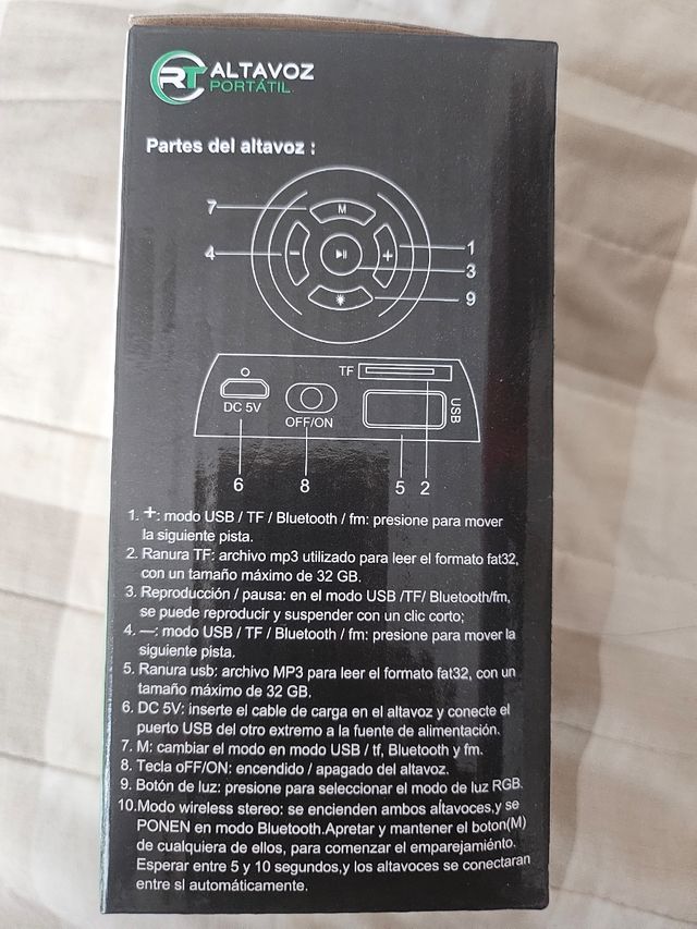 Altavoz Portátil RT 7067 - Iluminación LED