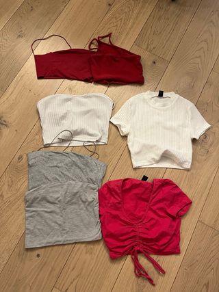 Lote 7 tops chica joven - Rojo Gris