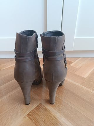 Botines tacón marrón mujer - 38