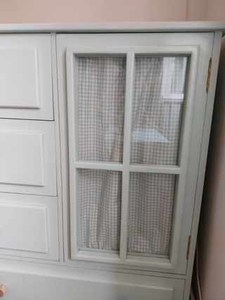 Cassettiera in legno per bambini - turchese