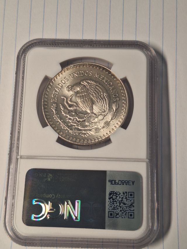 Onza Plata Méjico 1986 MS63 NGC