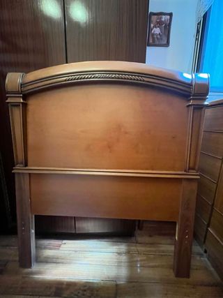 Cabeceros madera maciza con detalles tallad- 2 uds