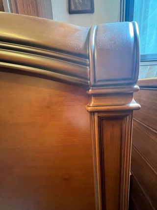 Cabeceros madera maciza con detalles tallad- 2 uds