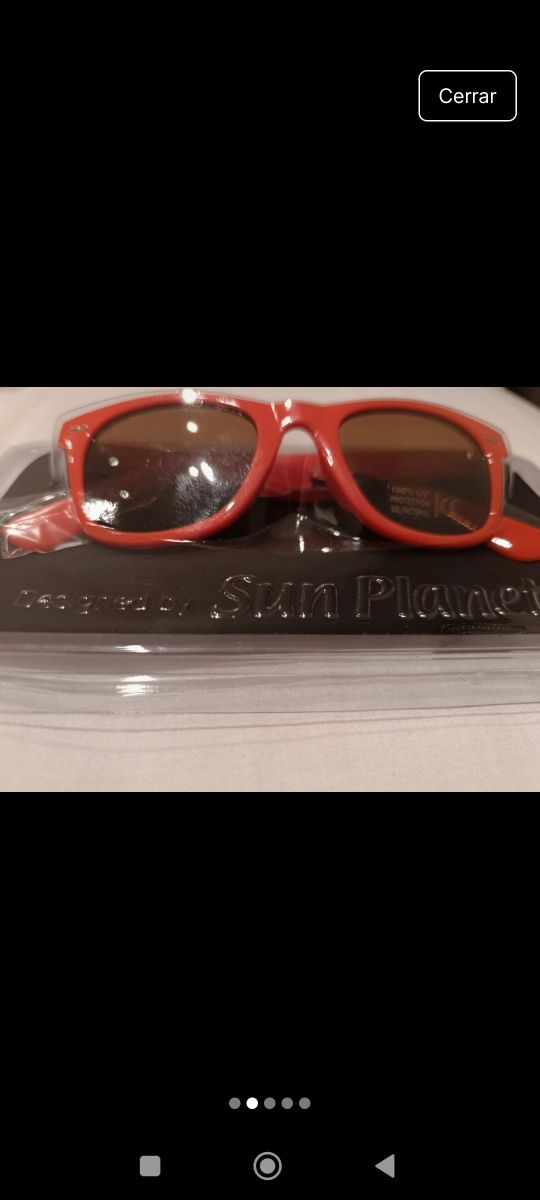 Gafas sol Sun Planet rojas. Nuevas con funda