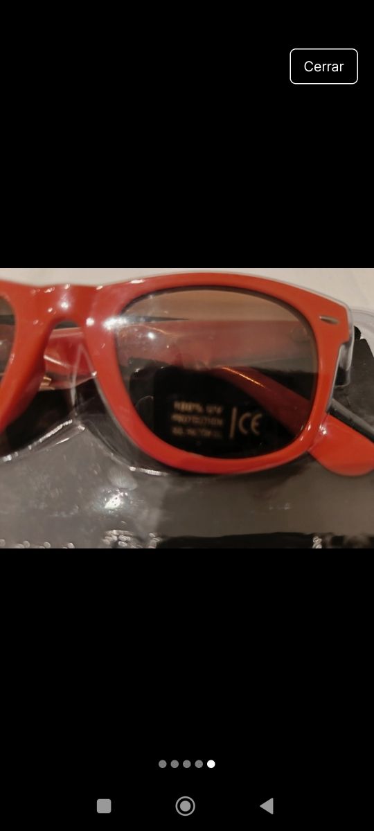 Gafas sol Sun Planet rojas. Nuevas con funda