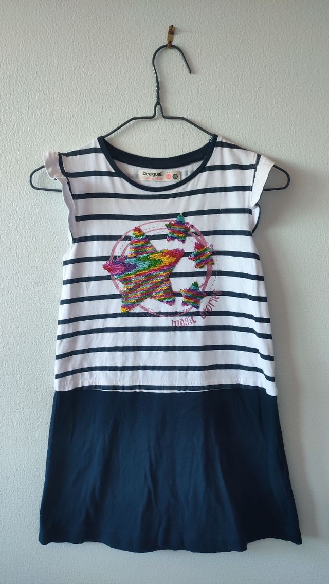 Vestido Desigual niña rayas