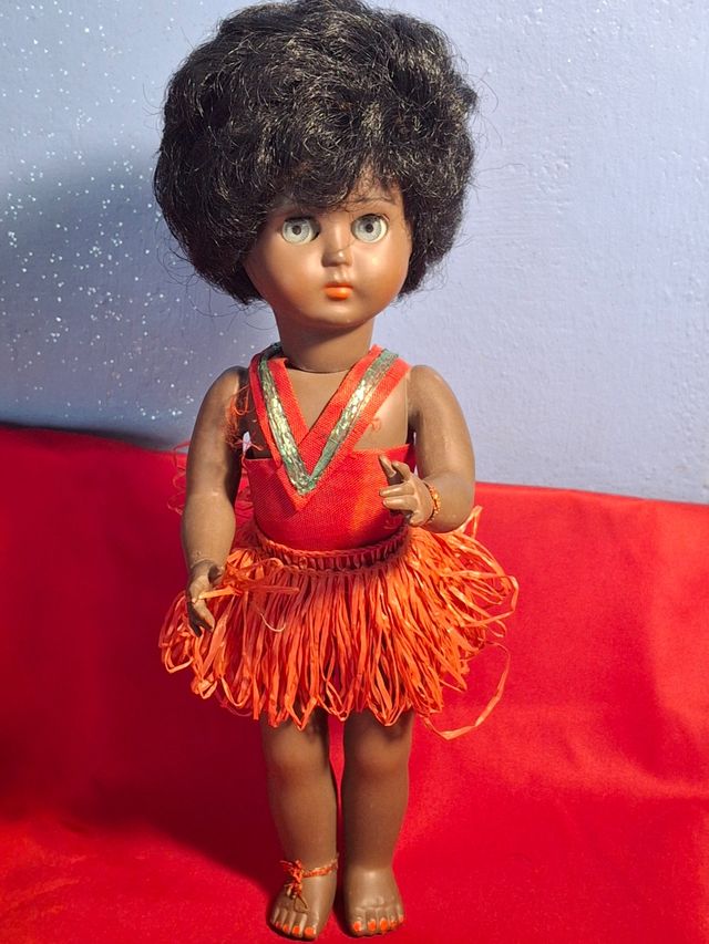 Bambola Furga anni '50, nera, 28cm