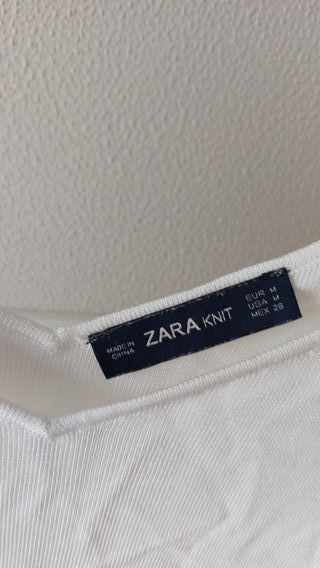 Top Zara blanco - perlas
