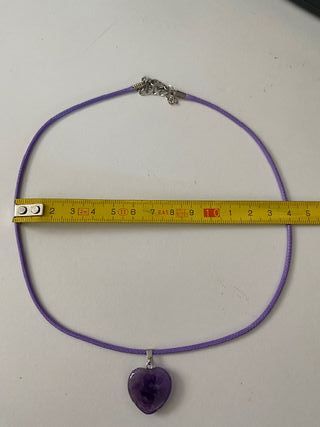 Collar corazón amatista violeta