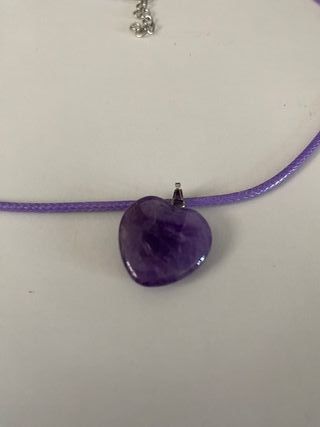 Collar corazón amatista violeta