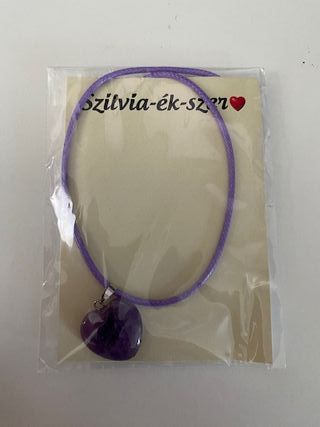 Collar corazón amatista violeta