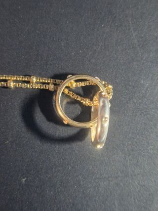 Colgante 2 círculos oro plata circonitas Danecraft