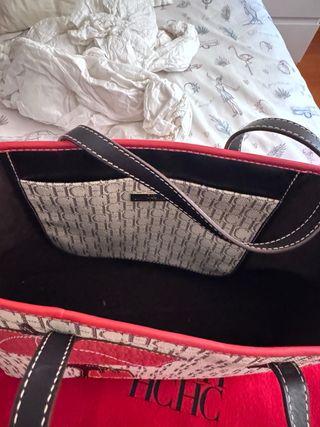 Bolso Carolina Herrera beige/rosa