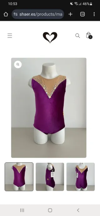 Maillot gimnasia rítmica morado NUEVO Talla 6