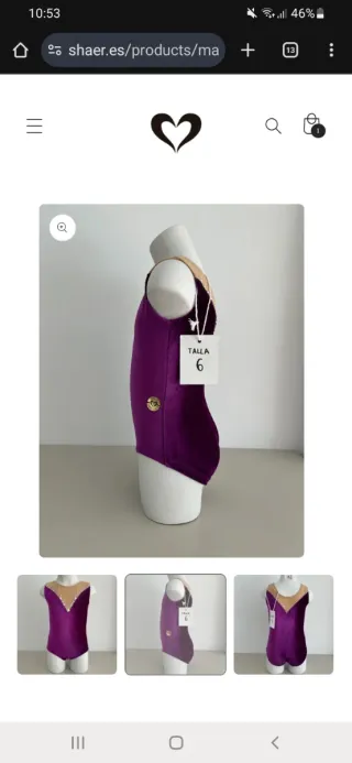 Maillot gimnasia rítmica morado NUEVO Talla 6