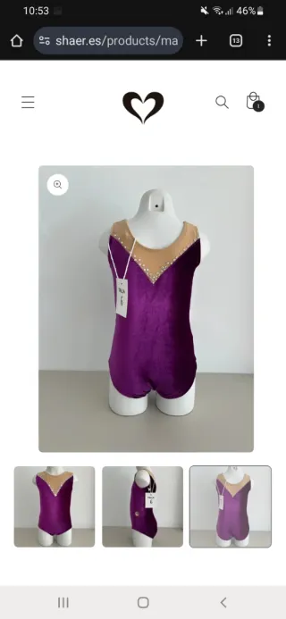 Maillot gimnasia rítmica morado NUEVO Talla 6