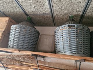 5 Damigiane vetro 54L + ceste
