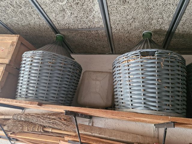 5 Damigiane vetro 54L + ceste