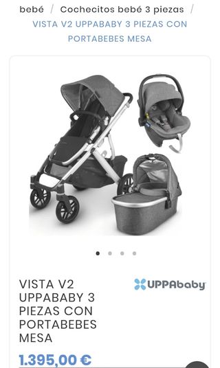 Coche Uppababy Vista + capazo + silla auto/mesa.