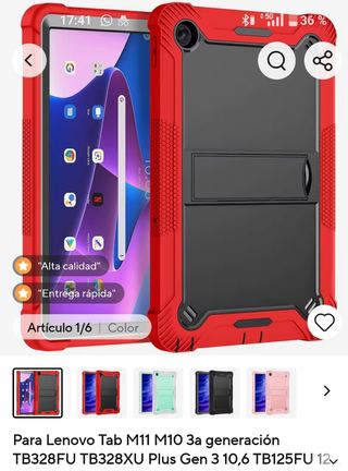 Funda roja Lenovo tablet