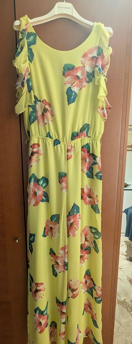 Tuta Motivi gialla fiori taglia 42 Mai indossato