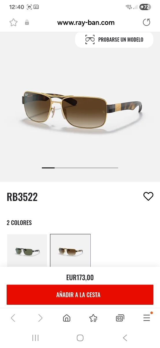 Ray-Ban Gafas Sol Doradas