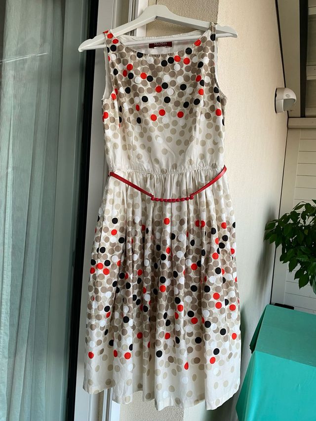 Vestito MaxMara - Cotone beige e rosso