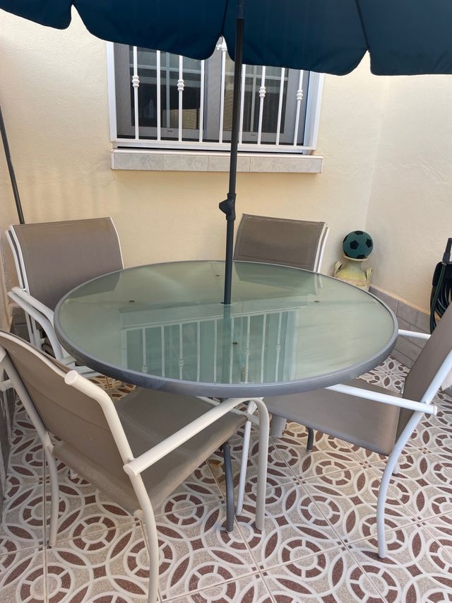 Mesa jardín 6 sillas - Azul Gris ¡REBAJADO!