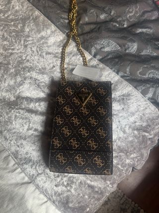 Bolso bandolera Guess marrón dorado