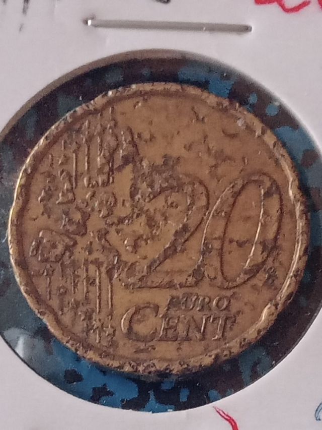 Moneda 20 cts. Alemania 2002. Error impresión .