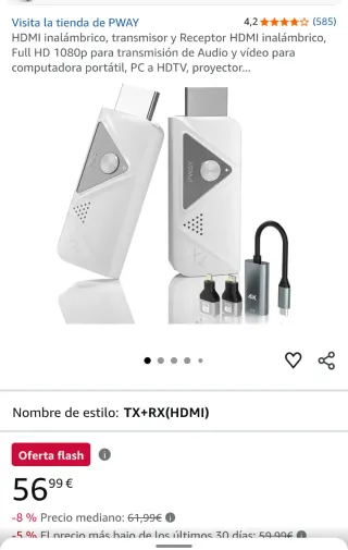 PWAV - Transmisor/Receptor HDMI Inalámbrico