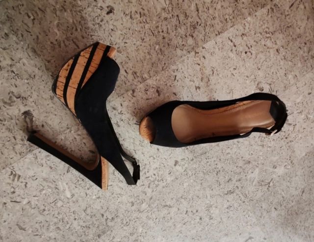 Sandali Bershka neri - tacco alto