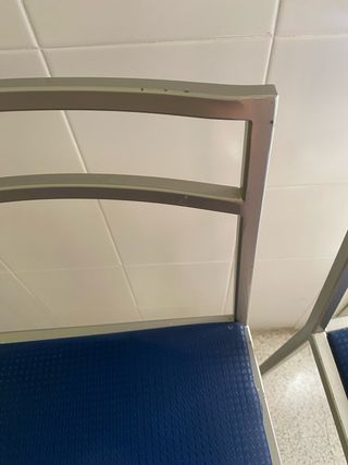 2 Sillas altas cocina - azul, metal