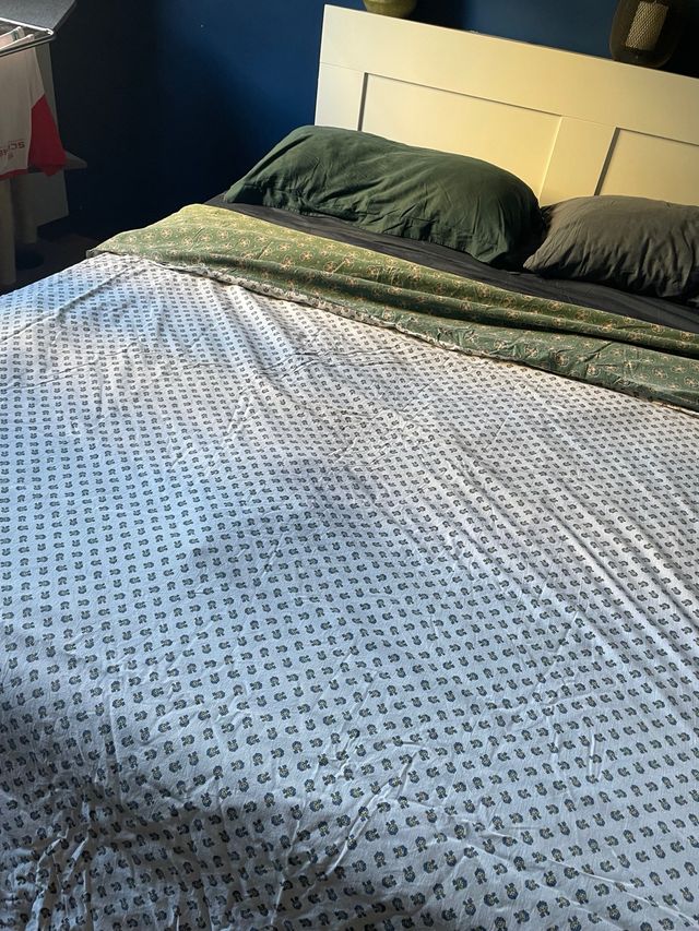 Copripiumino Cotone Verde|Bianco