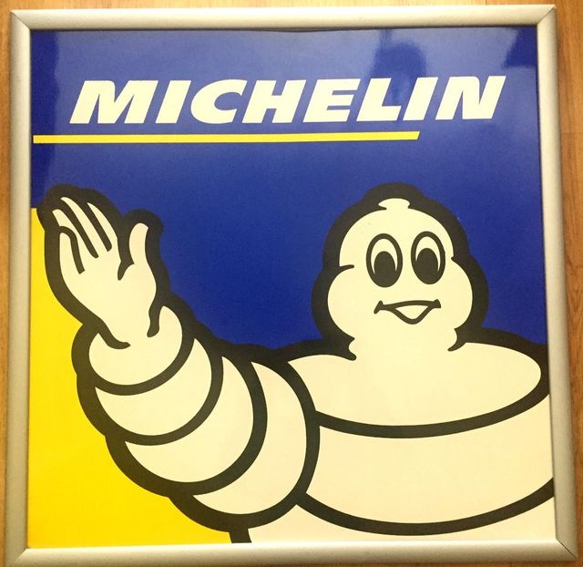 Letrero reflectante MICHELIN esmaltado enmarcado