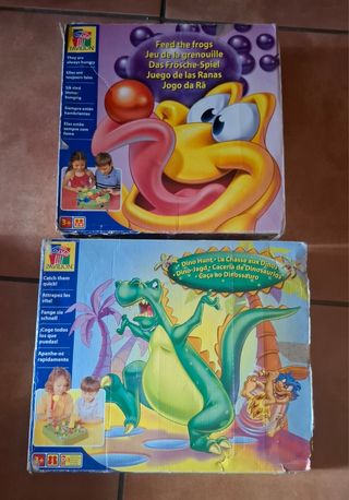 Juegos mesa: Rana tragabolas & Cacería Dinosaurio