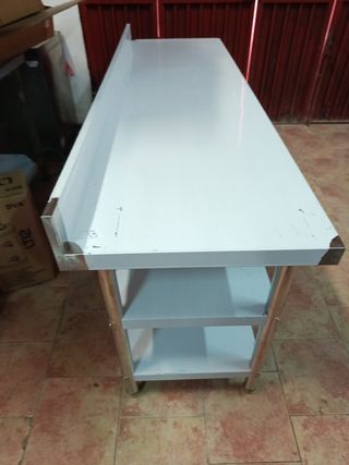Mesón acero inoxidable 2m - 2 estantes