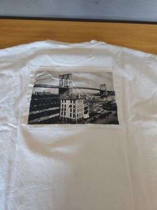 Camiseta Zara blanca oversize hombre-talla L