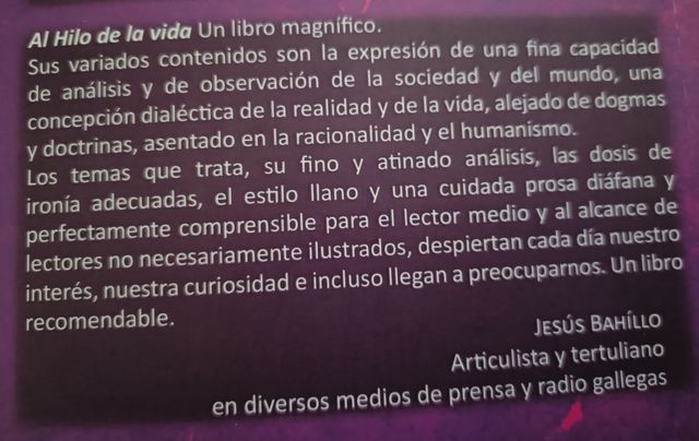 Al hilo de la vida ,reflexiones de un librepensado