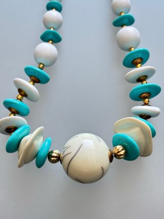 Collana vintage | Turchese e bianco