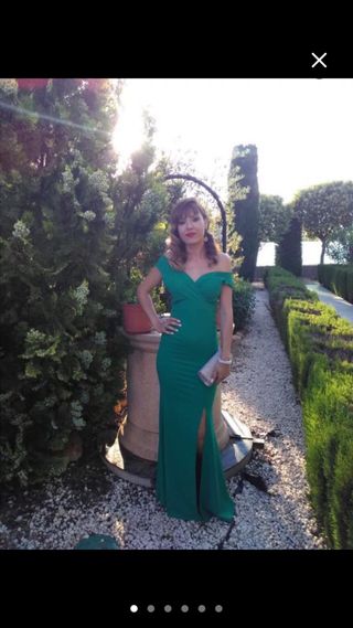 Vestido fiesta verde talla M
