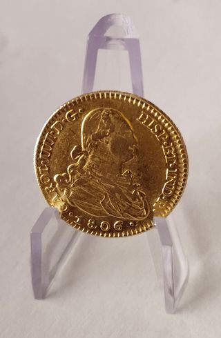 Moneda 2 Escudos oro Carlos IV 1806 Madrid.