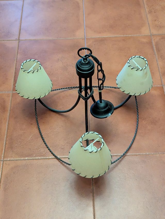 Lampara rustica 3 luces 