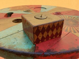 Baúl vintage circo - madera, decorado a mano