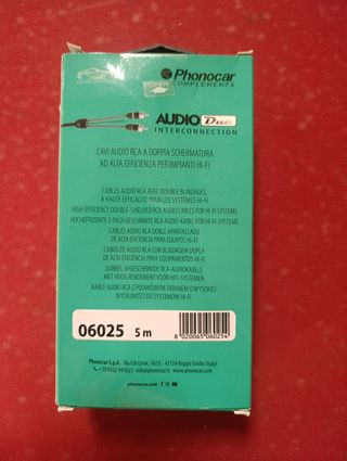 Cable RCA Phonocar 5m Audio Due
